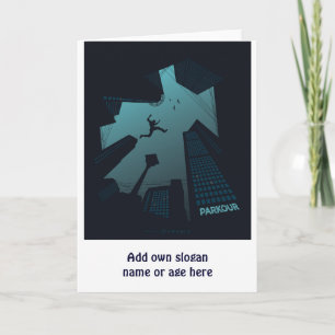 Carte Cool PARKOUR Teen Graphics Building Roof Jumping