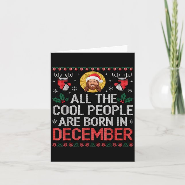 Carte Cool People Are Born In December Christian Christm (Devant)