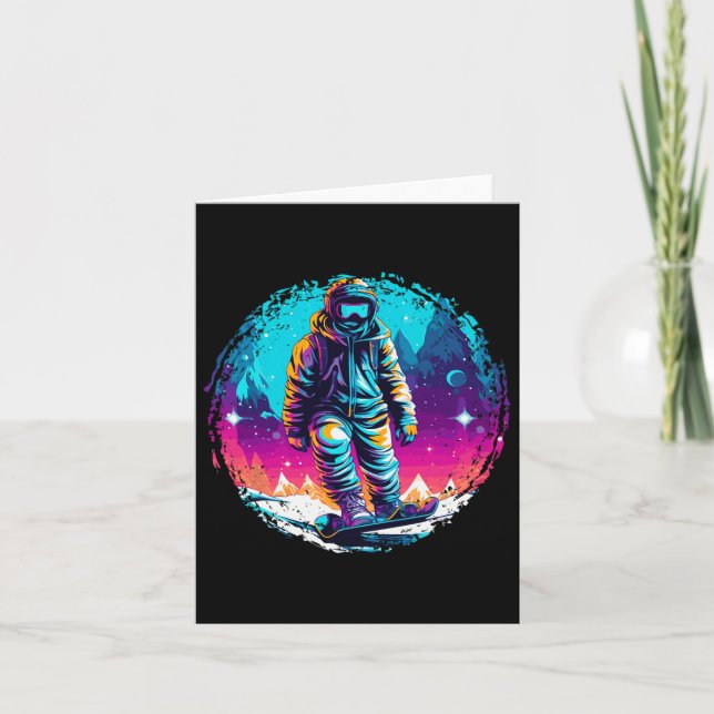 Carte Cool Pour Snowboard Et Ski Lover Dans Le Moun Blan (Devant)