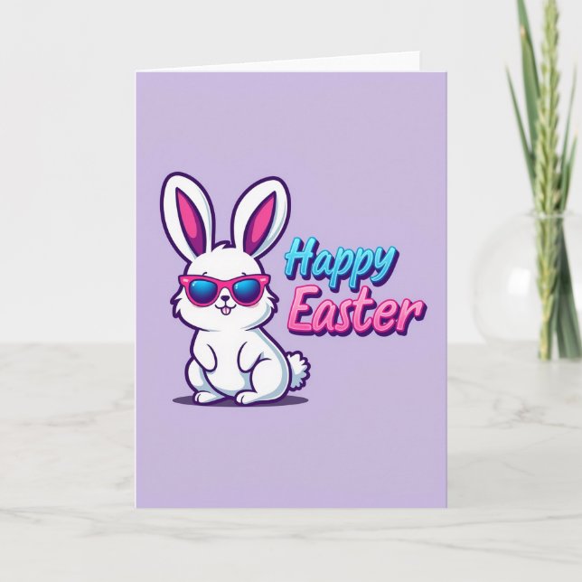 Carte Cool Rabbit Happy Easter Card (Devant)