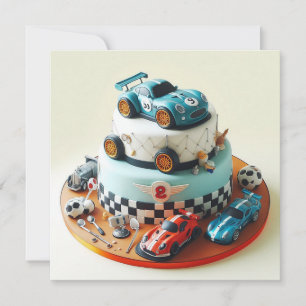 CARTE COOL RACE VOITURE THÈME ANNIVERSAIRE DE ENFANT GÂT