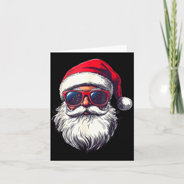 Carte Cool Santa Claus Face Retro Sungles Christmas Men  (Devant)
