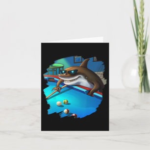 Carte Cool Shark Jouer Billard De Piscine Dans Le Salon