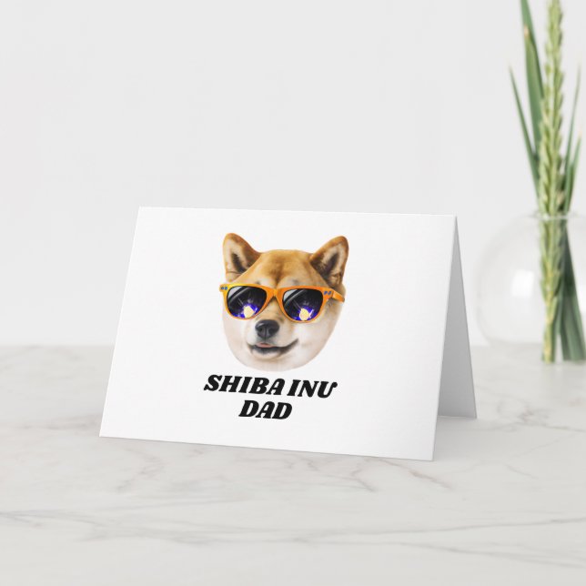 Carte Cool Shiba Inu Papa Portant Fête des pères Lunette (Devant)