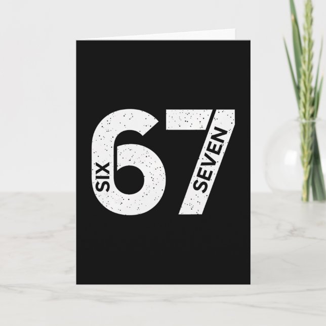 Carte Cool Six Seven Nombre Génération Alpha Argot 6 7 T (Devant)