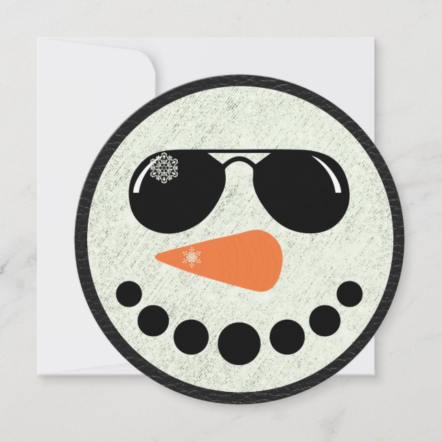 Carte cool Snowman Round Christmas Flat Card (Devant)