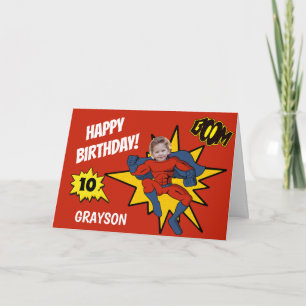 Carte Cool Superhero Photo Anniversaire