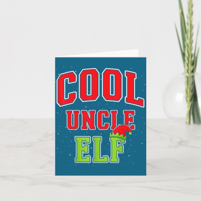 Carte Cool Uncle Elf Christmas Family Matching Group Xma (Devant)