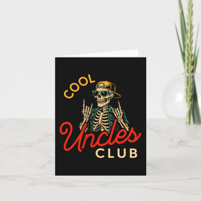 Carte Cool Uncles Club Shirt Funny Skeleton Retro Uncle  (Devant)
