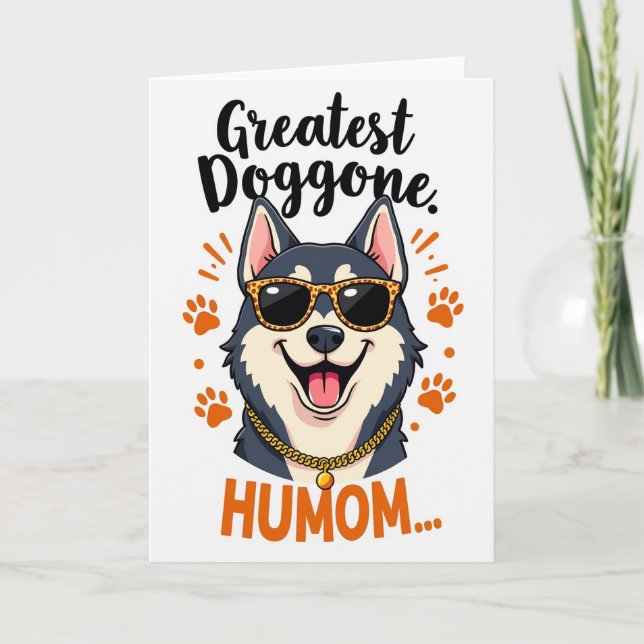 Carte Coolest Humom Dog Illustration Card (Devant)