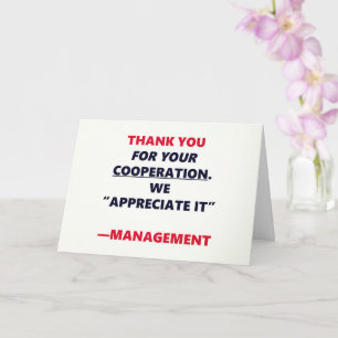 Carte Coopération Amusante Merci Bureau Humour