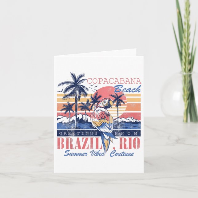 Carte Copacabana Beach Salutations Brésil Rio Vibes d'ét (Devant)