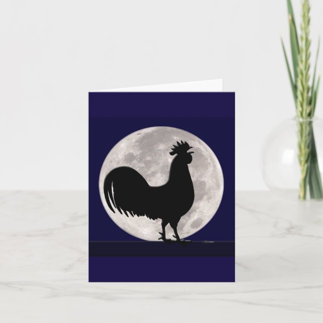 Carte Coq au clair de lune (Devant)