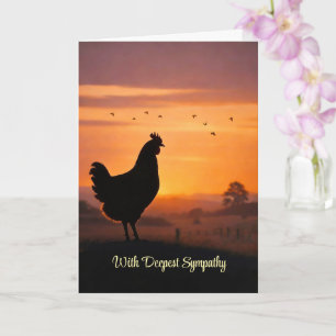 Carte Coq de poule Sympathie Perte Oiseau Silhouetté