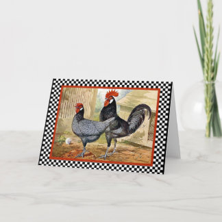 Carte Coq de poulet Vintage