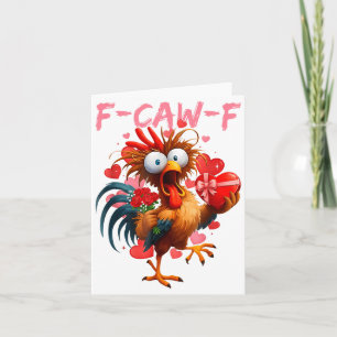 Carte Coq Drôle F-caw-f Saint Valentin Poulet Fcawf