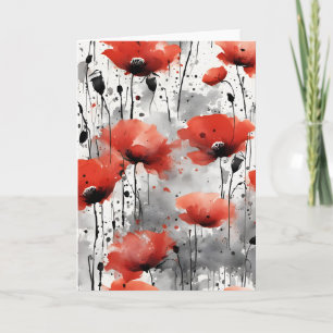 Carte Coquelicots - Fleurs aquarelle