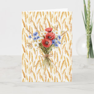 Carte Coquelicots Fleurs De Ble Floral