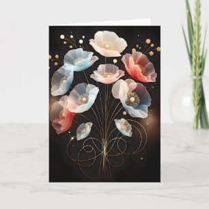Carte Coquelicots translucides d'anniversaire sur fond n