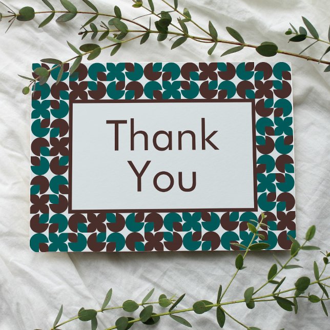 Carte Coques Turquoises et Brown rétro avec Merci Brown (Créateur téléchargé)