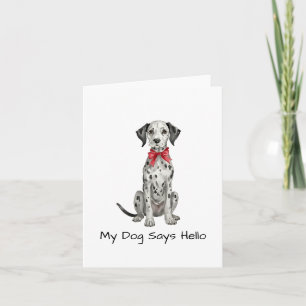 Carte Coquette Aquarelle de chiot dalmate