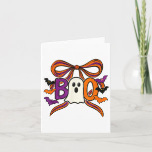 Carte Coquette Boo Ghost Bow Cute Éffrayant Funny Hallow
