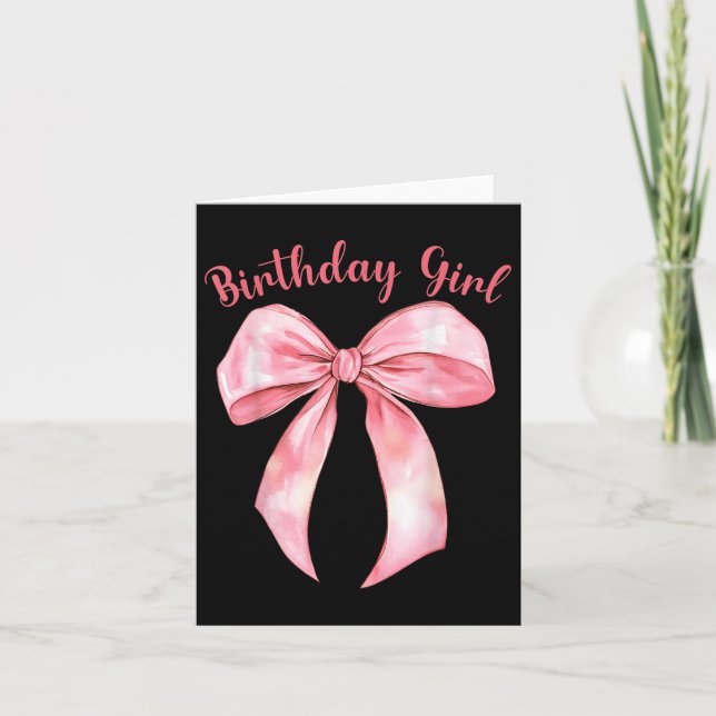 Carte Coquette Bow Anniversaire Filles Esthétiques Fille (Devant)