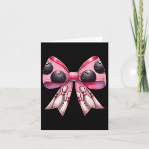 Carte Coquette Bow Bowling Ll Pins Motif Bowler Pink M