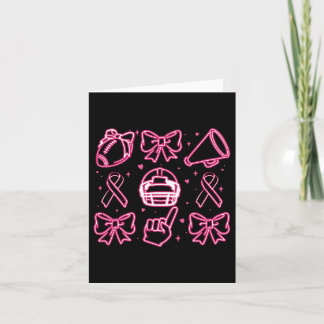 Carte Coquette Bow Cheval Football Pink Out Cancer du Se