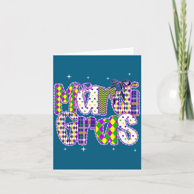 Carte Coquette Bow Mardi Gras New Orleans Louisiana Dalm (Devant)