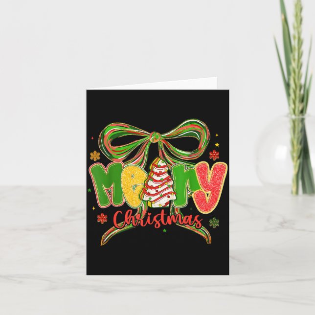 Carte Coquette Bow Merry Christmas Xmas Family Pajamas H (Devant)
