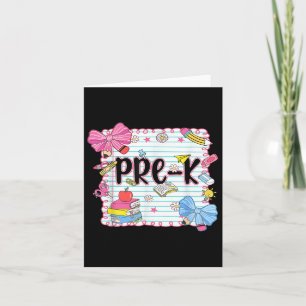 Carte Coquette Bow Pré-k Premier Jour De L'École Enseign