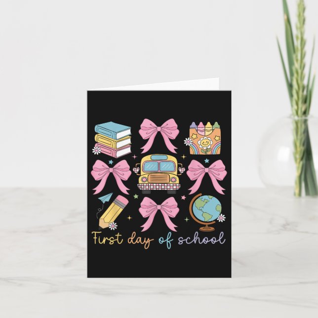 Carte Coquette Bow Retour À L'École Enseignants Enfants  (Devant)