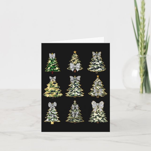Carte Coquette Camo Arbre de Noël Camouflage Chasse (Devant)
