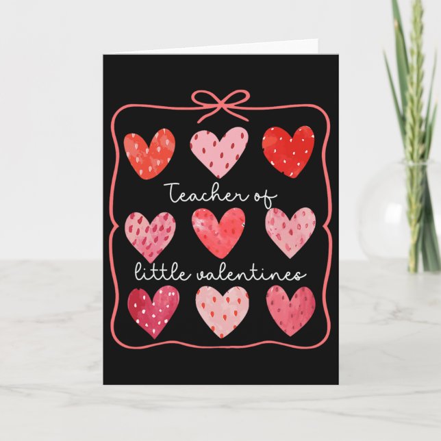Carte Coquette de la Saint-Valentin pour enseignant Cœur (Devant)