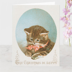 Carte Coquette de Noël victorienne vintage