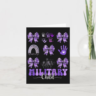 Carte Coquette Enfant Militaire Bow Purple Up Camo Kids