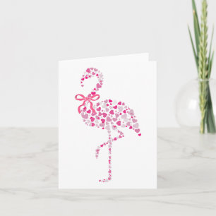 Carte Coquette Flamant rose Coeur mignon Valentines rose