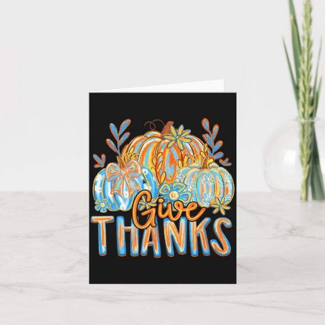 Carte Coquette Give Thanks Christian Thanksgiving Floral (Devant)