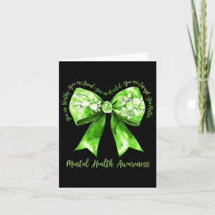 Carte Coquette Green Bow Support Guerrier Santé mentale 