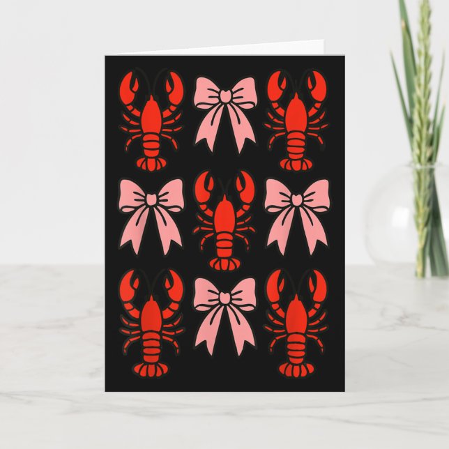 Carte Coquette Lobster Nk Bow Clean Girl Retro Aesthetic (Devant)