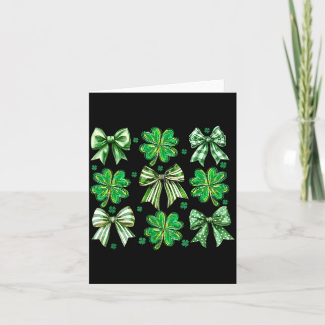 Carte Coquette Patrick's Day Bow,shamrock Lucky Bow Funn (Devant)