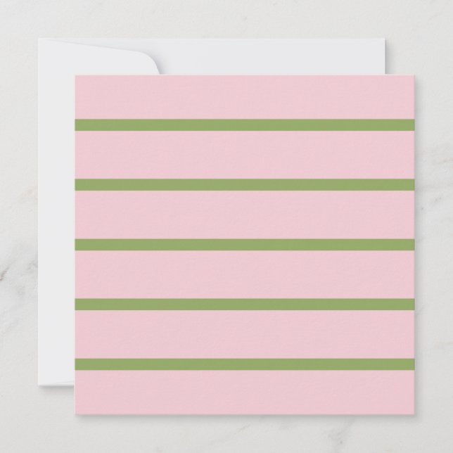 Carte Coquette Préparation Chic Pastel Vert Et Rose Rayu (Devant)