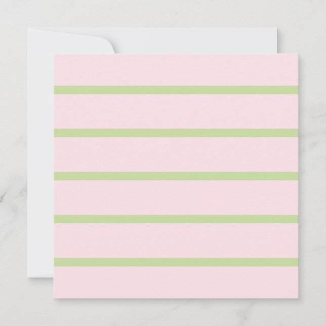 Carte Coquette Préparation Chic Pastel Vert Et Rose Rayu (Devant)