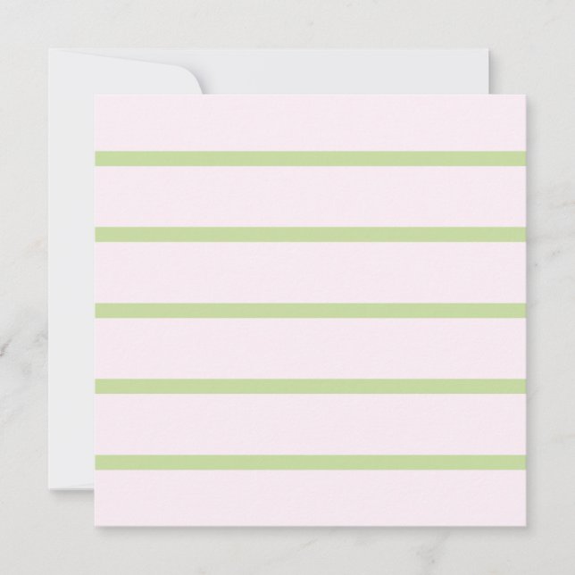 Carte Coquette Préparation Chic Pastel Vert Et Rose Rayu (Devant)