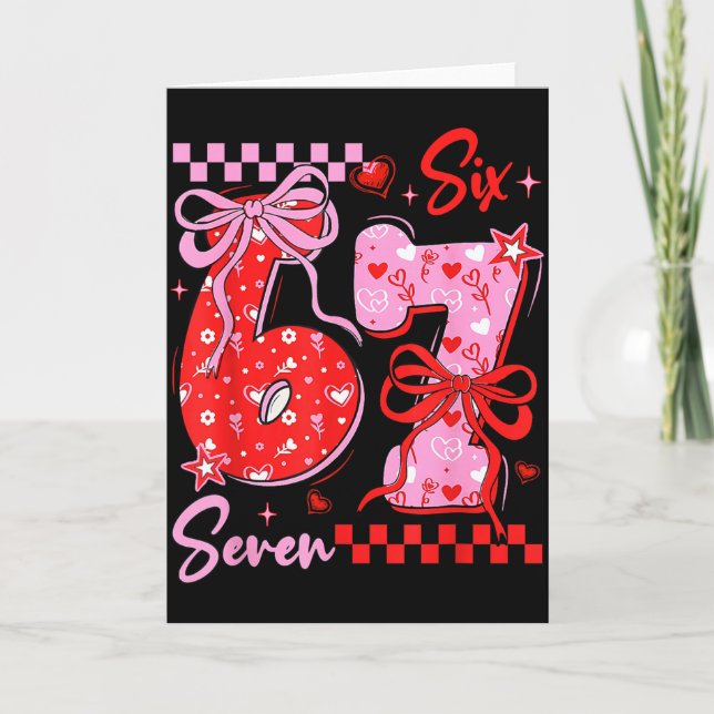 Carte Coquette Préparatoire Rétro Arc 6 7 Six Sept Amour (Devant)