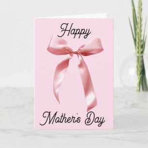 Carte Coquette rose Bow Bonne fête des mères