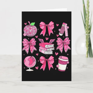 Carte Coquette Rose Ruban Pomme Appréciation Enseignant
