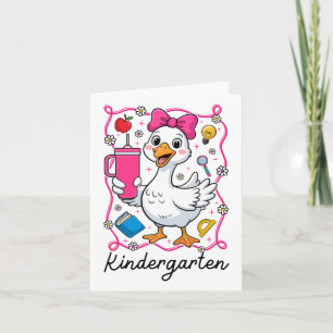 Carte Coquette Silly Goose Kindergarten Kid Girl 1er Jou