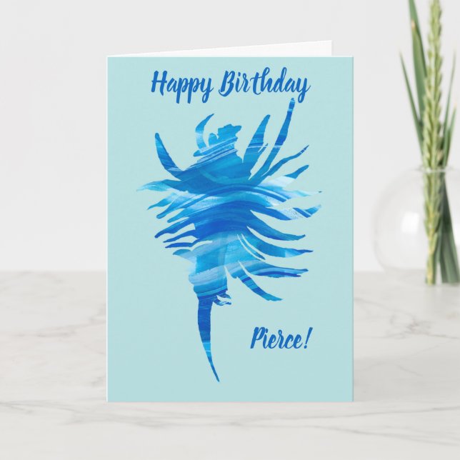 Carte coquillage silhouette bleu-aqua (Devant)
